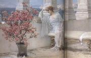 Alma-Tadema, Sir Lawrence Her Eyes Are with her Thoughts and They Are Far Away (mk23) painting